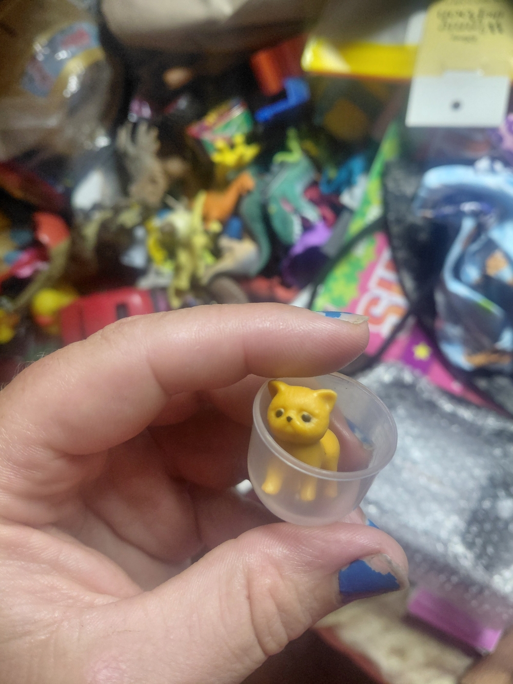 Pocket paws miniature toy plastic figurine orange cat